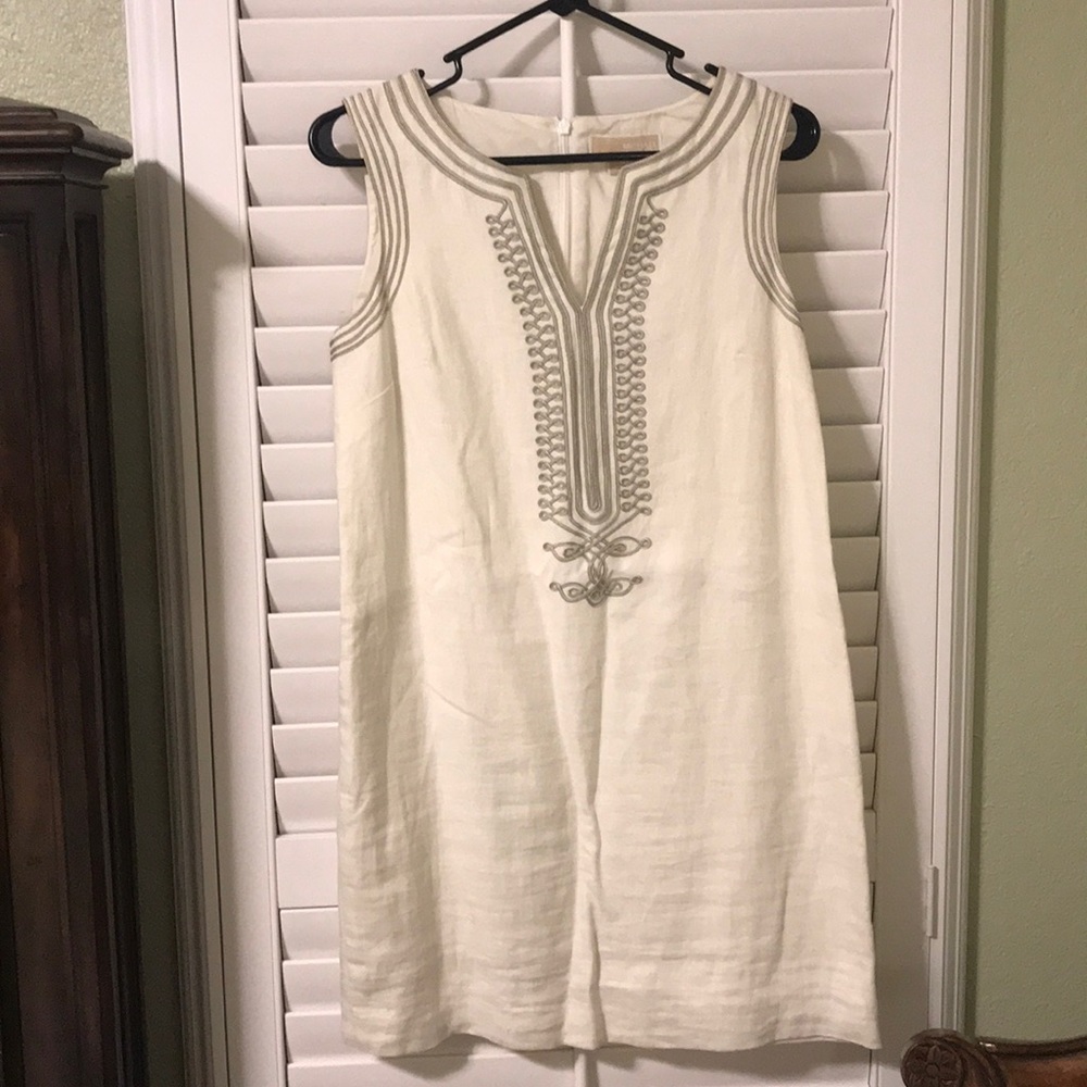 Michael Kors linen off white dress size 10